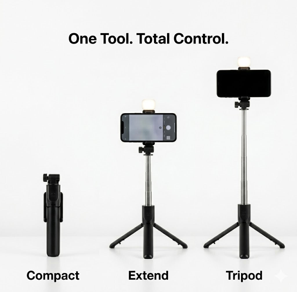 Demo | Extendable Flash 3-in-1 Selfie Stick Tripod with Bluetooth Remote